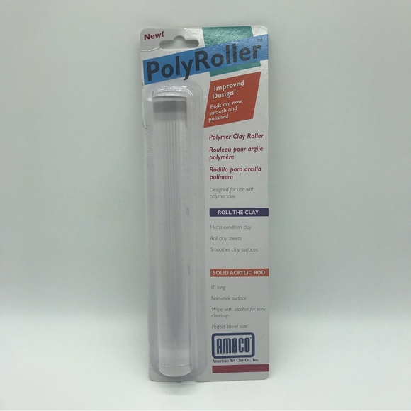 Amaco Non-Stick Portable Poly Roller Clay Sculpting Tool Crafting Craft Clear - Picture 9 of 9